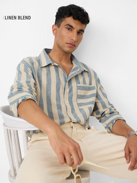 Cotton Linen Stripes: Coastal