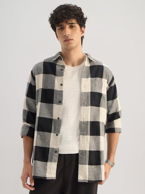 Cotton Linen Checks: Carbon